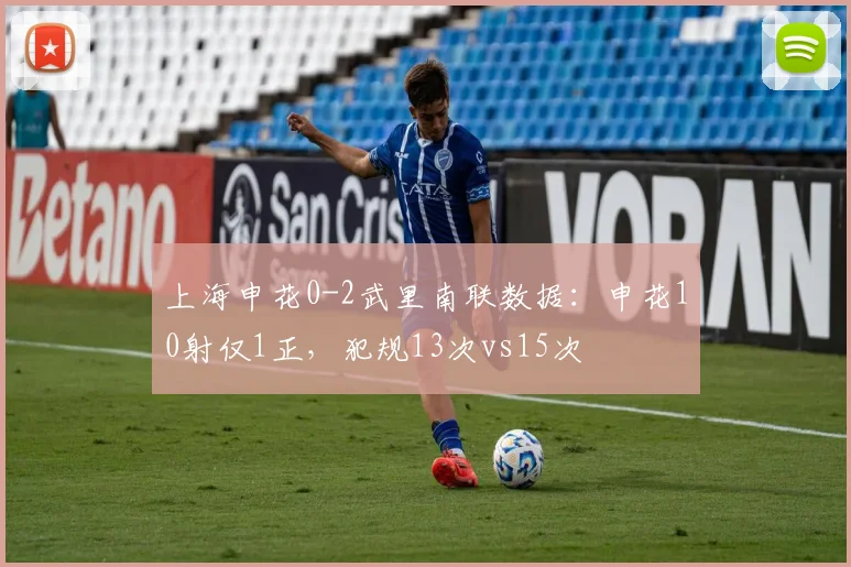 上海申花0-2武里南联数据:申花10射仅1正,犯规13次vs15次